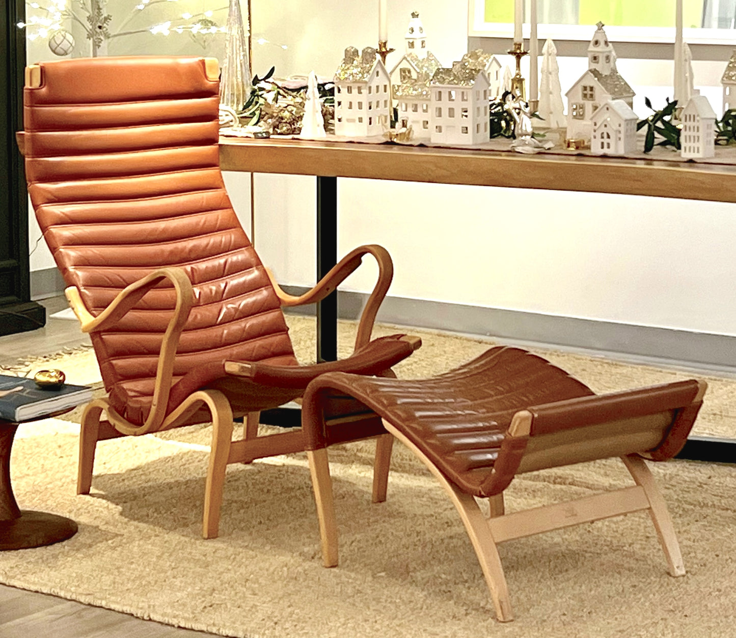 Bruno Mathsson Pernilla Lounge Chair & Ottoman - Sweden, 1970s