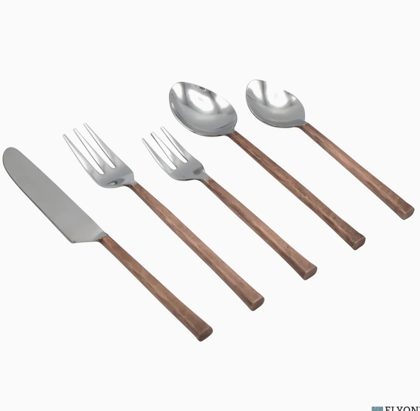 20-Piece Hand-Forged Flatware Set - Brass