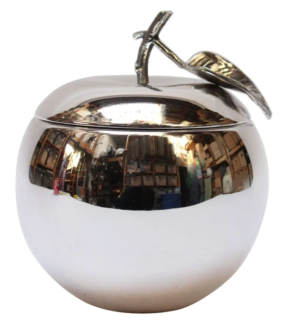 Mid-Century Italian Silver-Plated "Apple" Ice Bucket by Argenteria Teghini