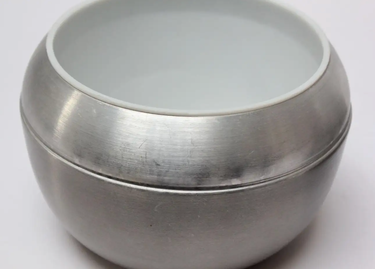 Italian Modernist Brushed Aluminum "Pear" Ice Bucket