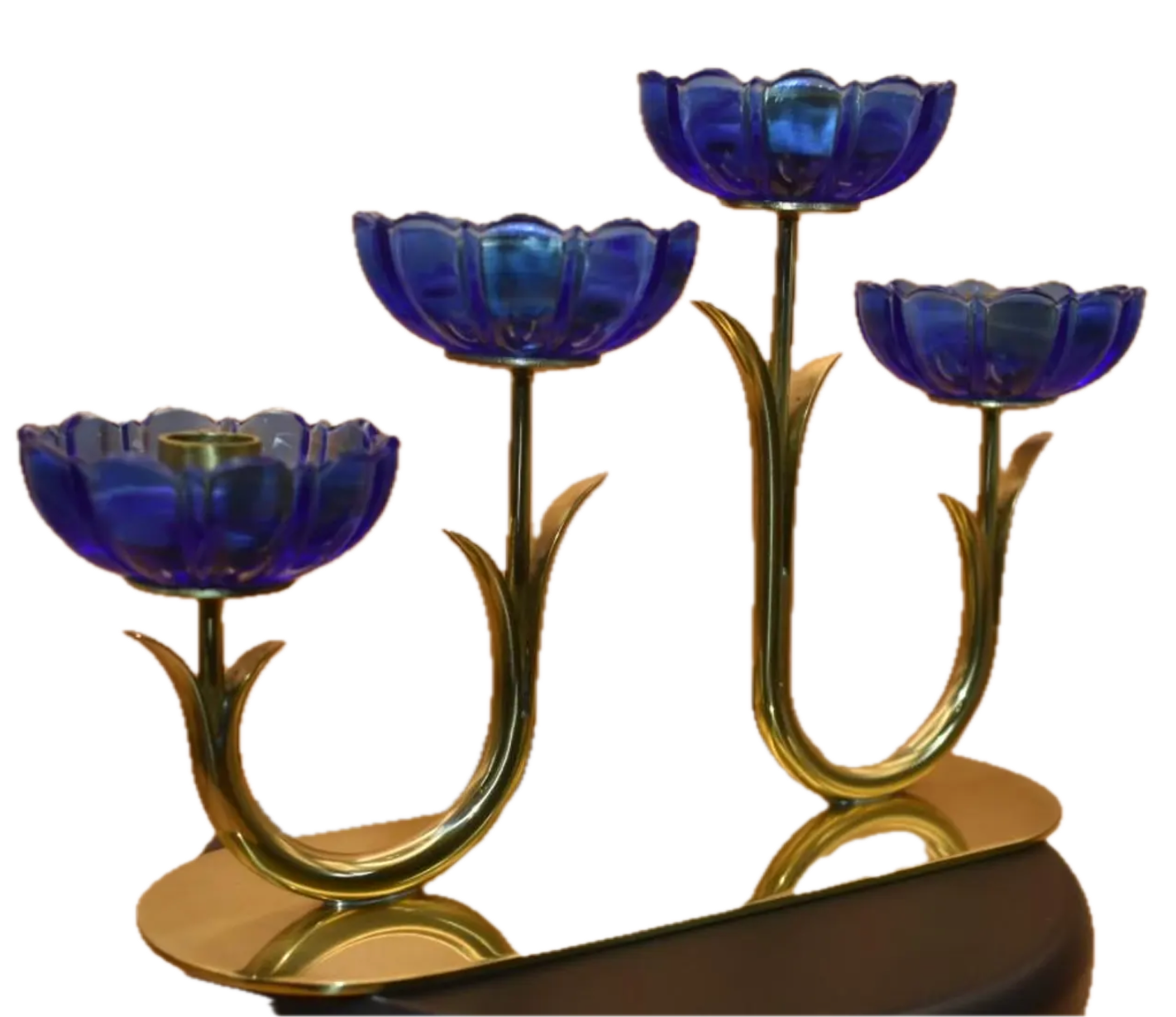 Vintage Floral Candlestick By Gunnar Ander - 1960's Sweden
