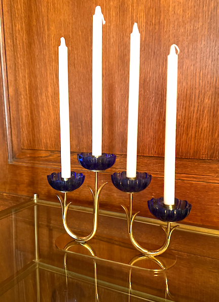 Vintage Floral Candlestick By Gunnar Ander - 1960's Sweden