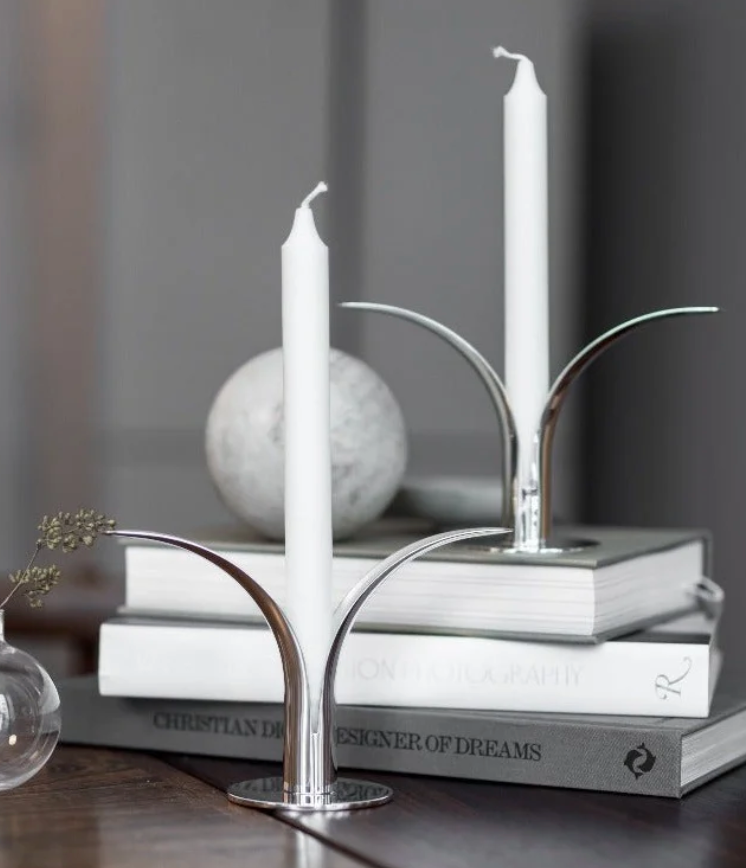 The Lily Candlestick - Silver plated