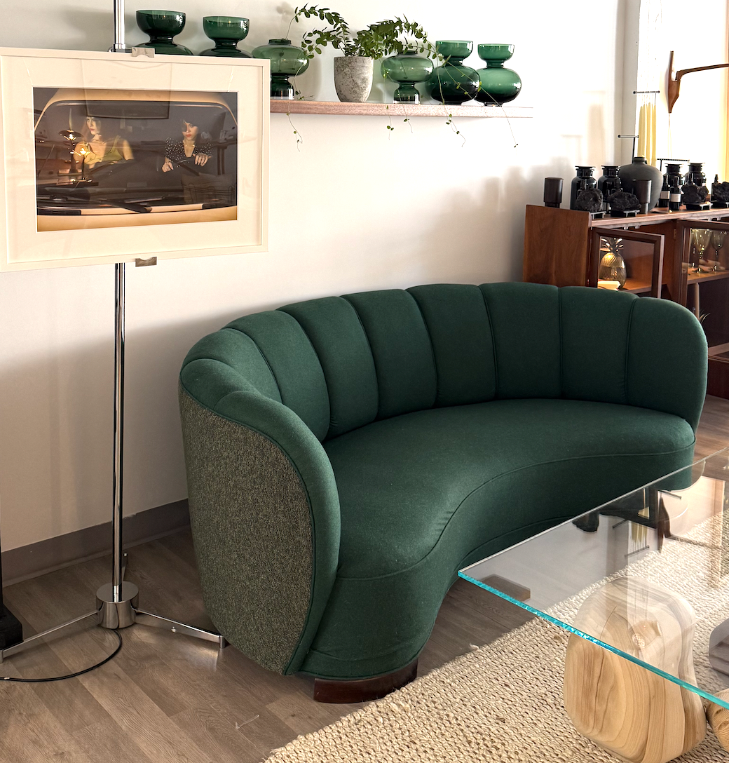 Vintage 1950’s Viggo Boesen Curved Sofa